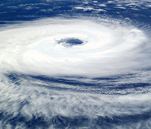 Hurricane as seen from space.